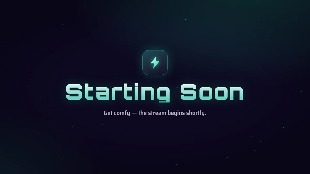 Starting Soon full-screen scene overlay from the streammaxxing overlay studio